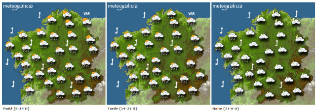 Previsión para este martes en Galicia. METEOGALICIA