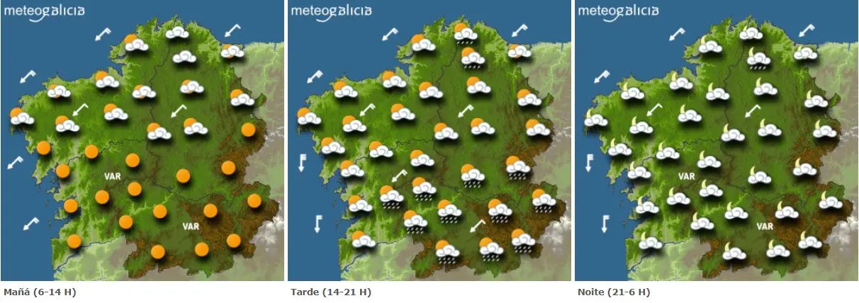 La previsión para este miércoles. METEOGALICIA