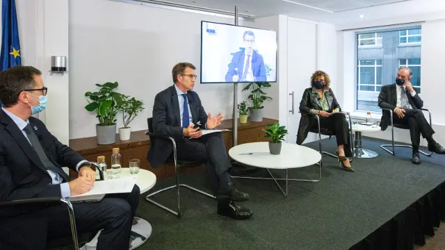 Feijóo, en un mesa redonda sobre el Camino en Bruselas. XUNTA