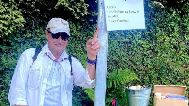 Carlos Herrera, durante su paso por el Camino de Santiago en 2021. INSTAGRAM