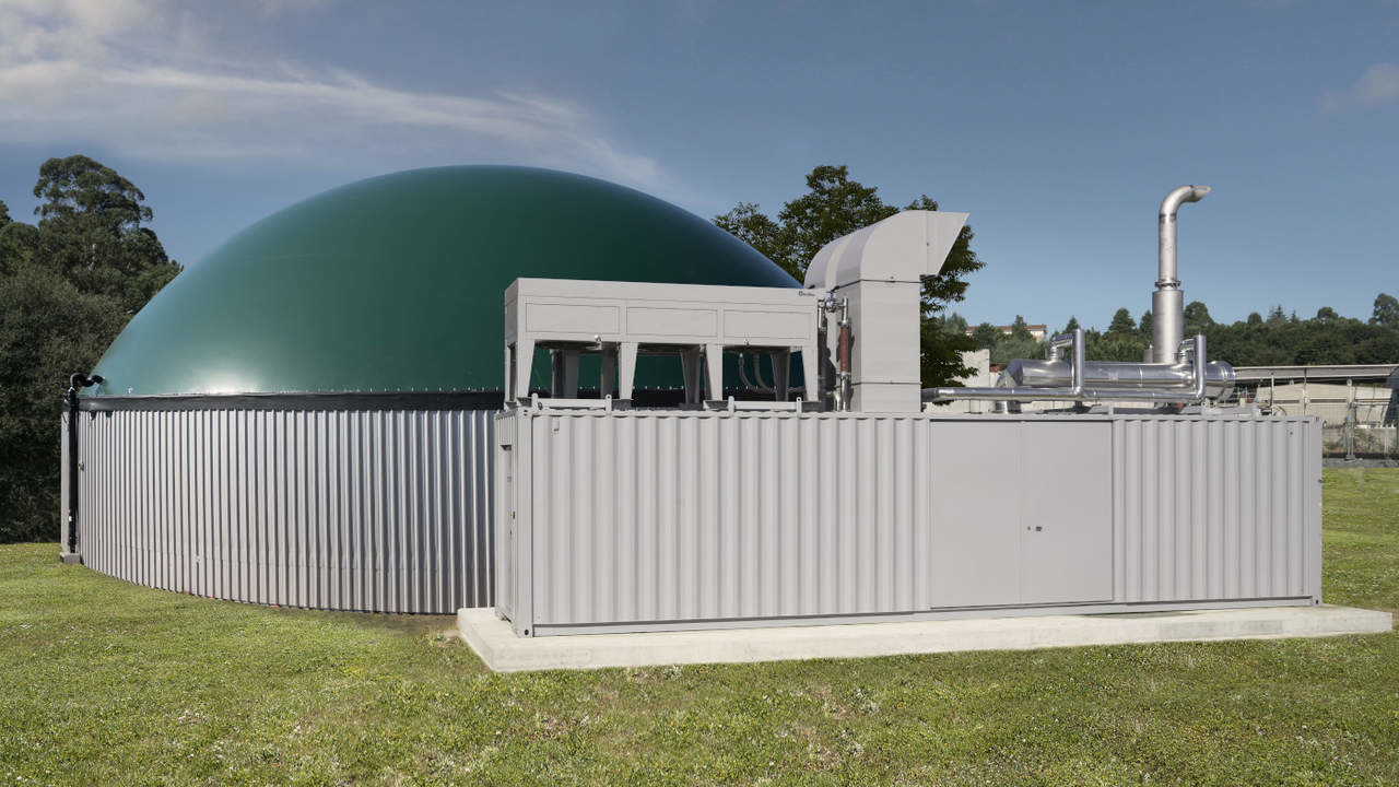 La planta de biogás que estará operativa este mes en las instalaciones de Frigoríficos Bandeira. EP