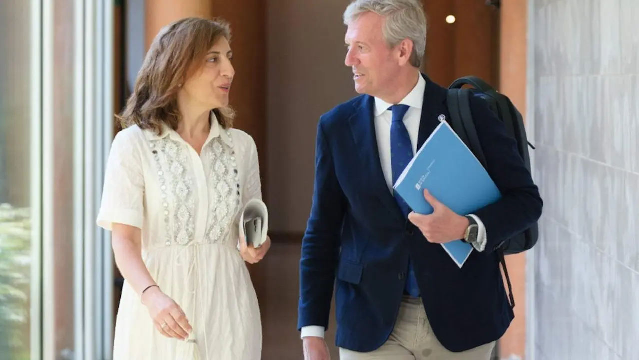 Ángeles Vázquez y Alfonso Rueda, tras el Consello da Xunta.EP