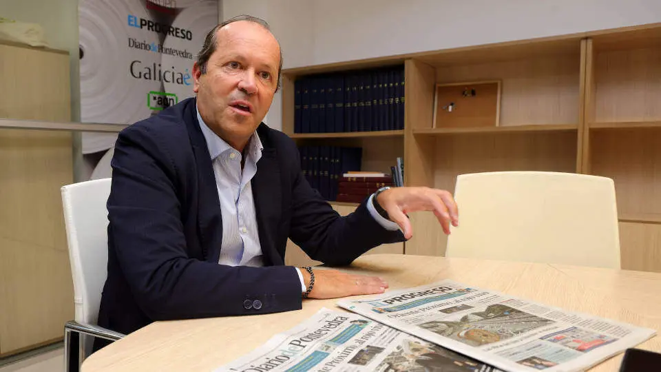 Javier Domínguez Lino, presidente de Sogama, en la redacción de Grupo El Progreso en Santiago. PEPE FERRÍN