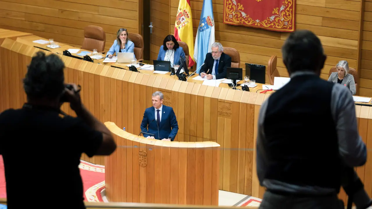Alfonso Rueda, en el hemiciclo.EP