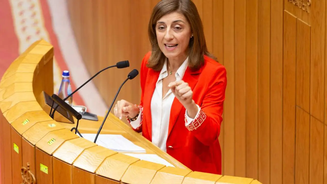 Ángeles Vázquez, en el Parlamento de Galicia.EP