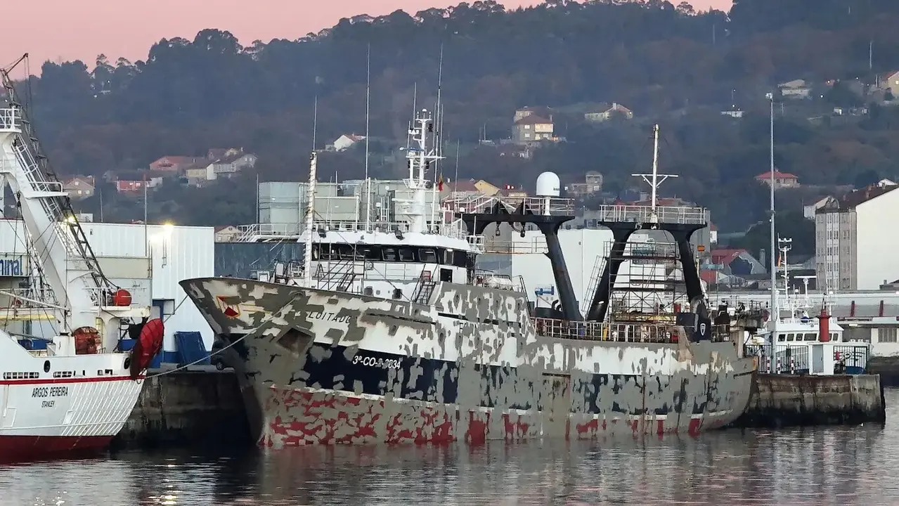 Imagen del pesquero vigués Loitador en el puerto de Marín. VÍCTOR H. LORENZO (MARINE TRAFFIC)