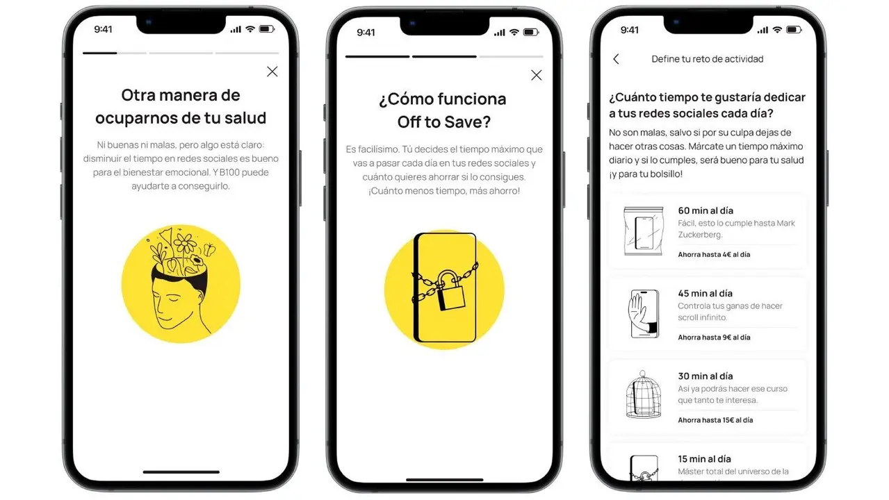 Funcionamiento de la app de B100. EP