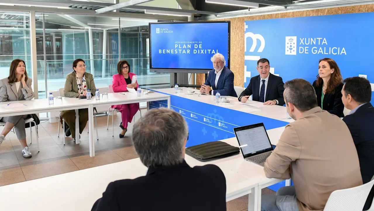 El conselleiro de Educación preside el encuentro de expertos para trazar el Plan de Benestar Dixital.EP