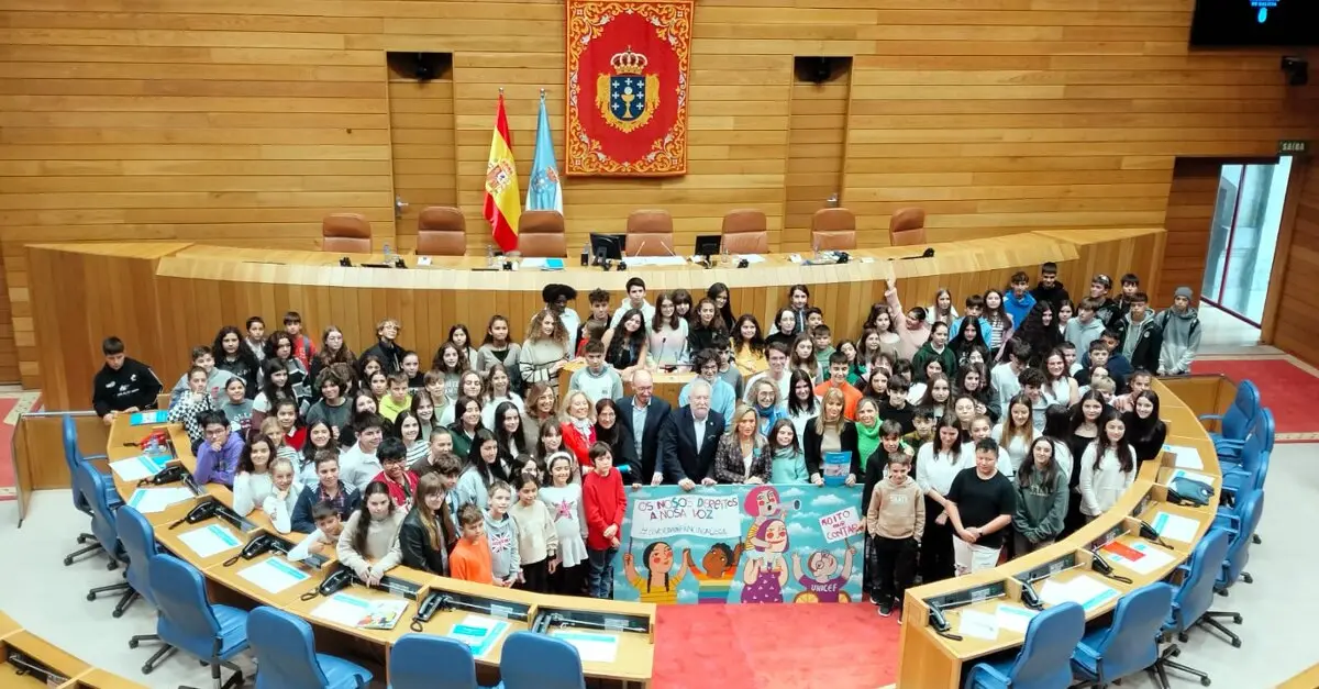 Escolares de A Coruña en el XI Foro de Participación Infantil Parlamento de Galicia - Unicef. CONCELLO DA CORUÑA