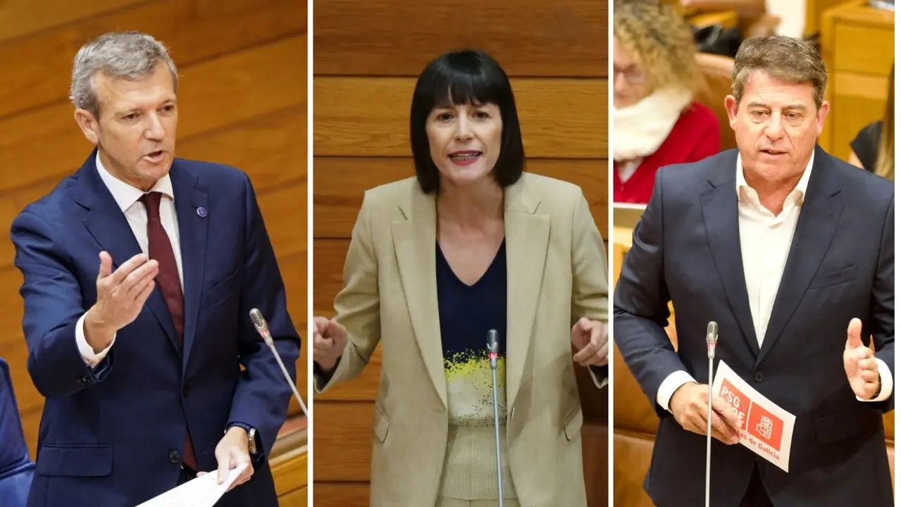 Alfonso Rueda, Ana Pontón y José Ramón Gómez Besteiro.EP