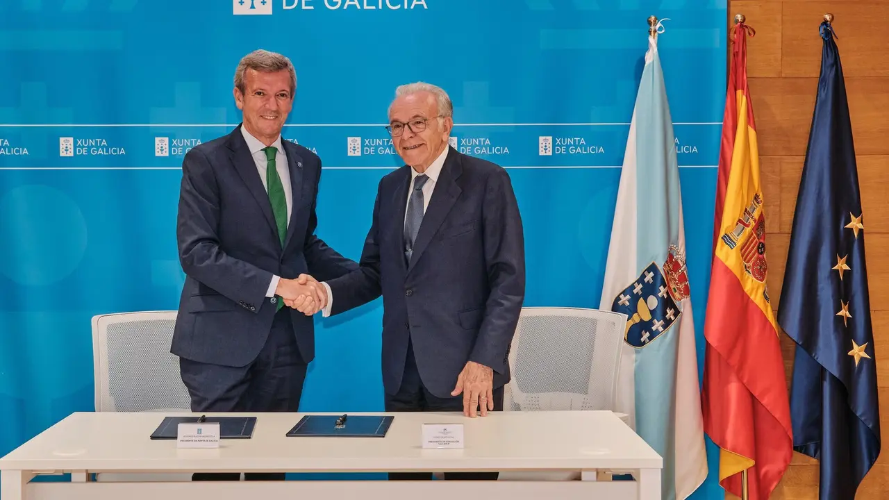 Alfonso Rueda e Isidro Fainé. EP