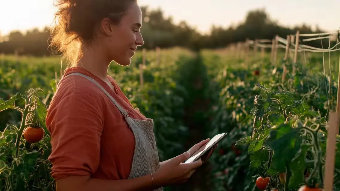 Una mujer en una plantación. BBVA