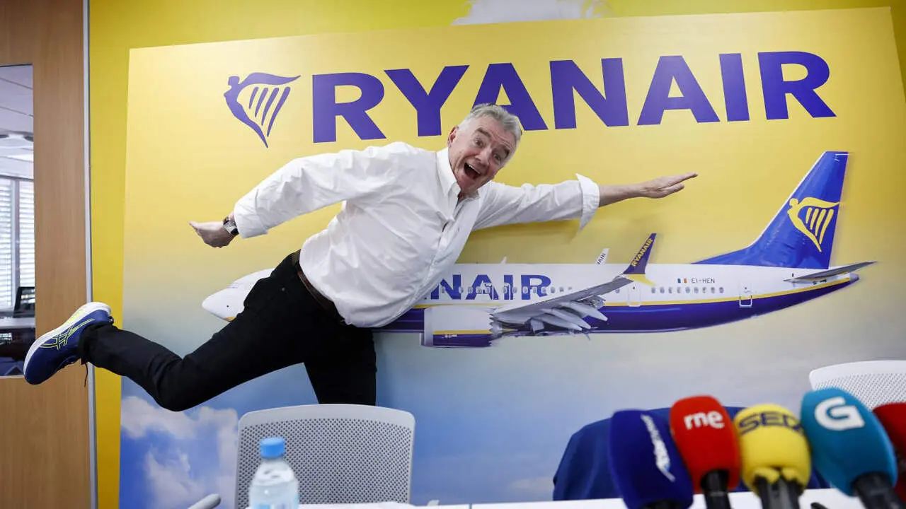 El consejero delegado de Ryanair, Michael O'Leary, en un momento de la rueda de prensa de este miércoles. EFE