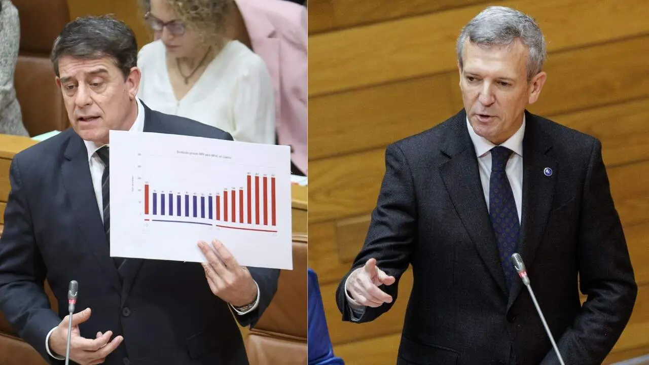 Jos&eacute; Ram&oacute;n G&oacute;mez Besteiro y Alfonso Rueda. PSDEG/D.CABEZ&Oacute;N