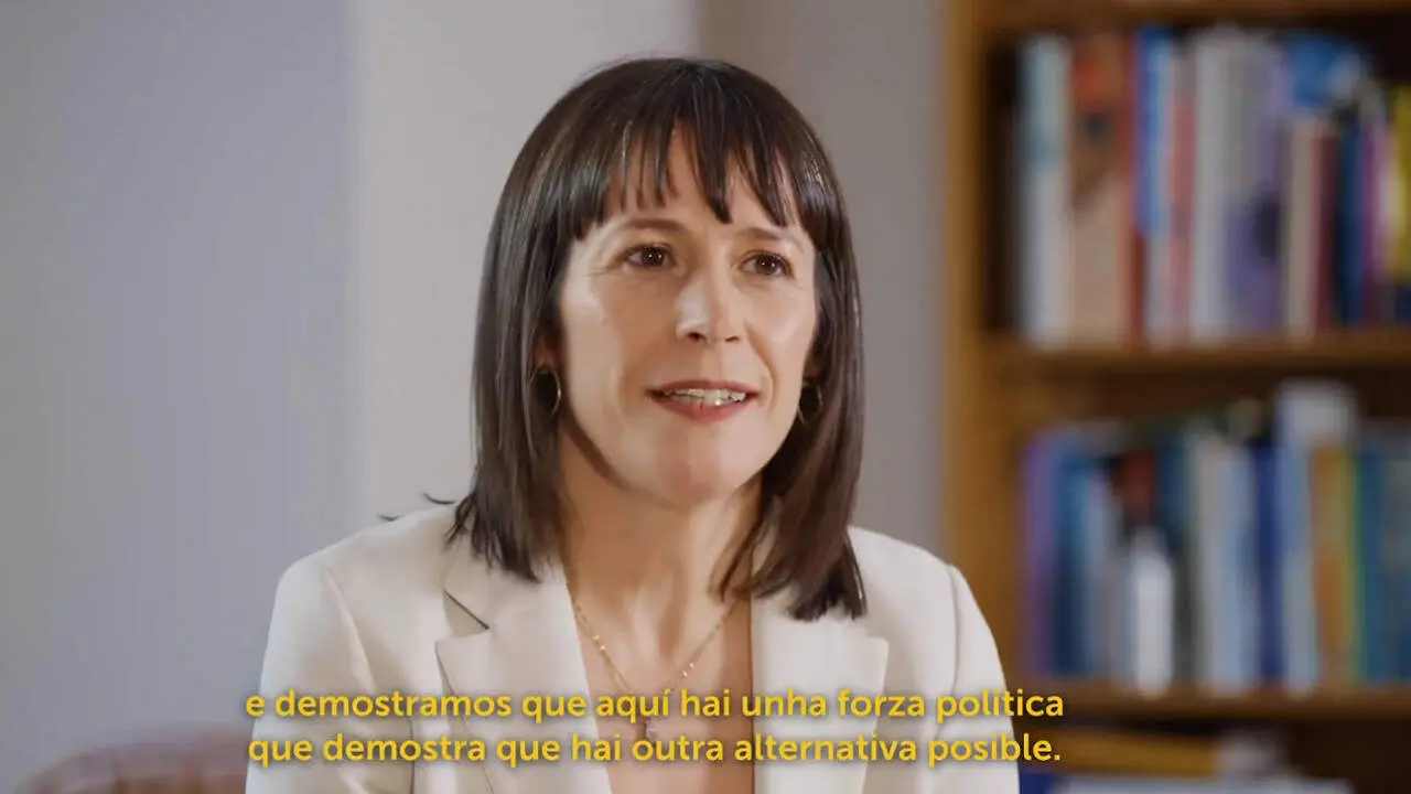 Ana Pont&oacute;n, en el v&iacute;deo con el que conmemora sus diez a&ntilde;os como portavoz nacional del BNG. EP