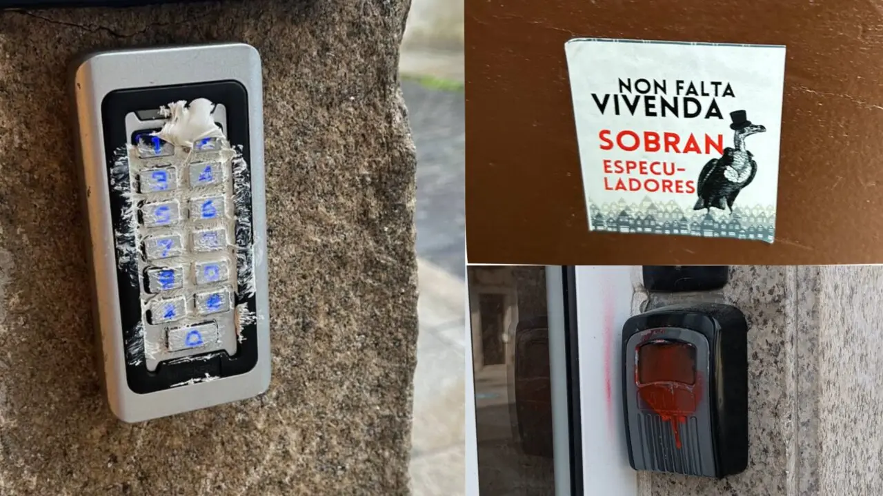 Cajetines y accesos a los hospedajes llenos de pintura y silicona. EP