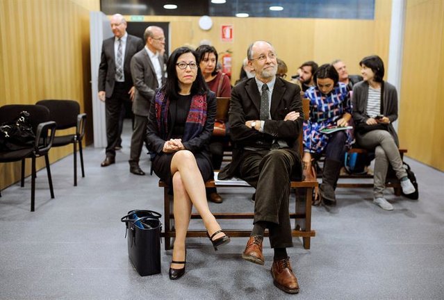 Áurea Soto, en la primera sesión del juicio en el juzgado de lo penal número dos de Ourense