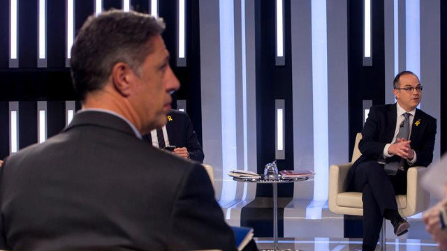Jordi Turull, a la derecha, y Xavier García Albiol, durante el debate. QUIQUE GARCÍA (EFE)