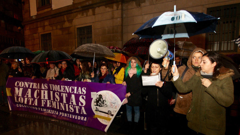 Concentración por el crimen de Diana Quer, en contra de la violencia machista, en Pontevedra. RAFA FARIÑA