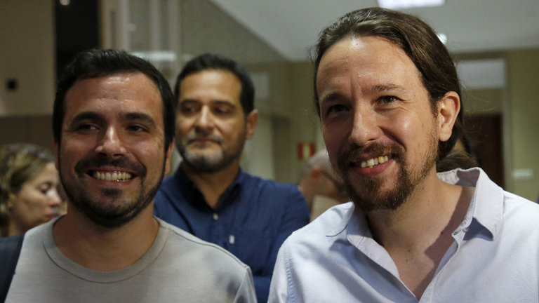 Alberto Garzón y Pablo Iglesias. AEP