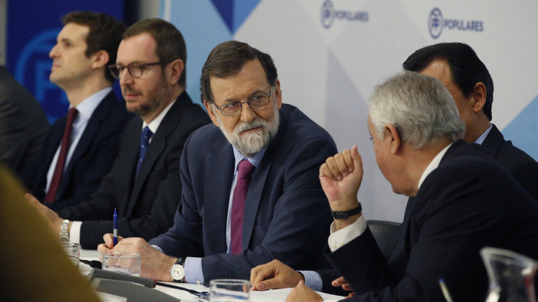 Mariano Rajoy,  durante la reunión de la Junta Directiva Nacional del PP. JAVIER LIZÓN (EFE)