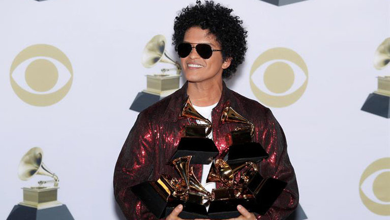 Bruno Mars arrasó en los Grammy. JUSTIN LANE