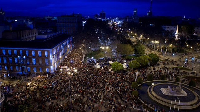 Unas 40.000 personas se manifestaron contra la ley mordaza en Madrid.LUCA PIERGIOVANNI (Efe)