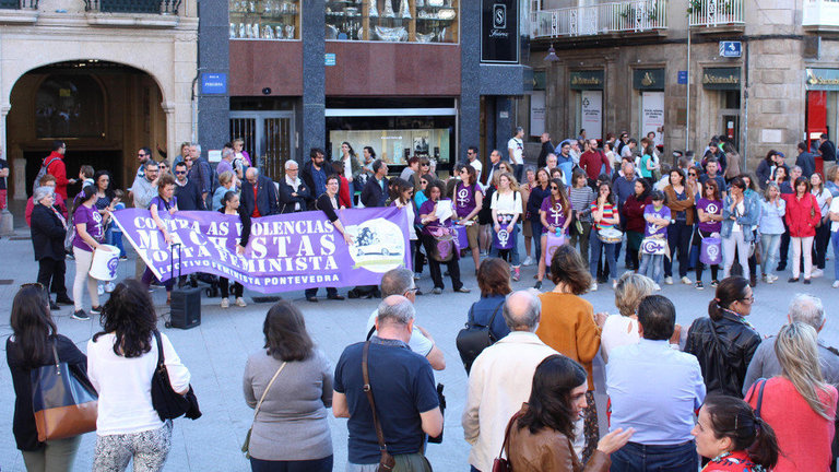 Concentración feminista celebrada en Pontevedra. ANDREA COLLAZO