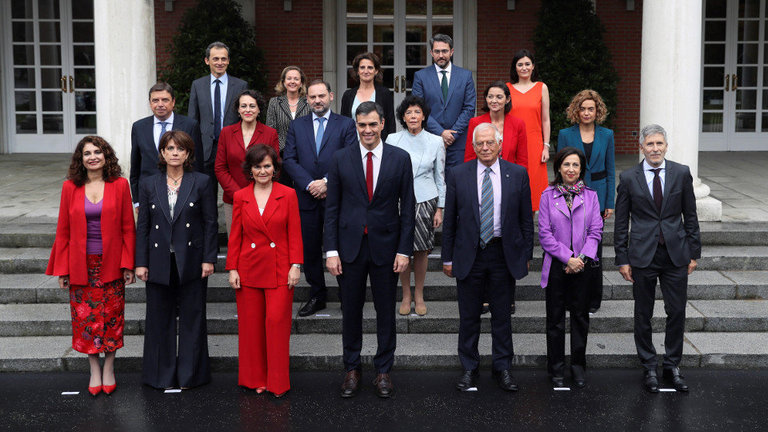 Foto de familia del Ejecutivo de Pedro Sánchez. EFE