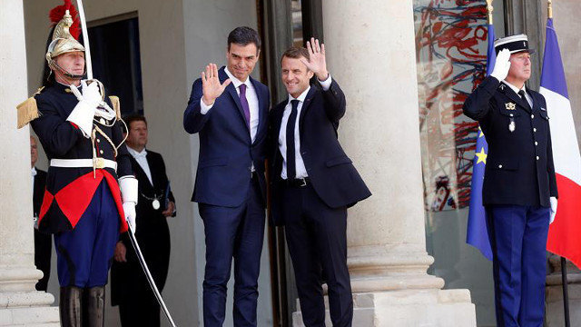 Pedro Sánchez y Emmanuel Macron. EFE