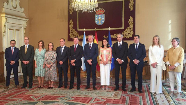 Foto de familia de los conselleiros de la Xunta de Galicia, este jueves. AGN