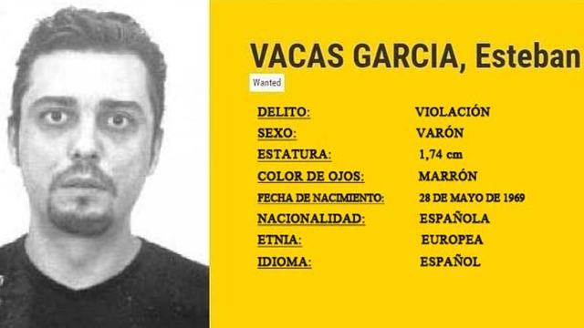 Ficha Esteban Vacas, uno de los fugitivos más buscados de Europa. EUROPOL