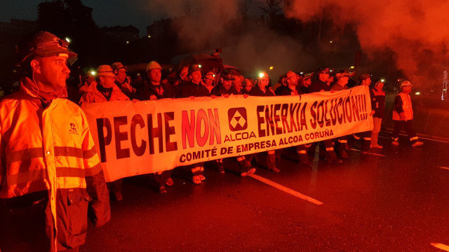 Manifestación na Coruña en defensa de Alcoa. EP