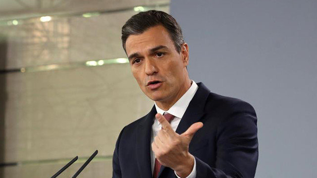 Pedro Sánchez, durante su comparecencia EFE