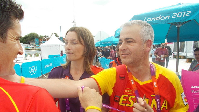 Suso Morlán, con David Cal en los Juegos Olímpicos de Londres 2012. ARCHIVO