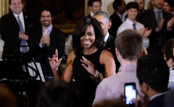 Michelle Obama durante la presentación de la obra musical &#39;Hamilton&#39;