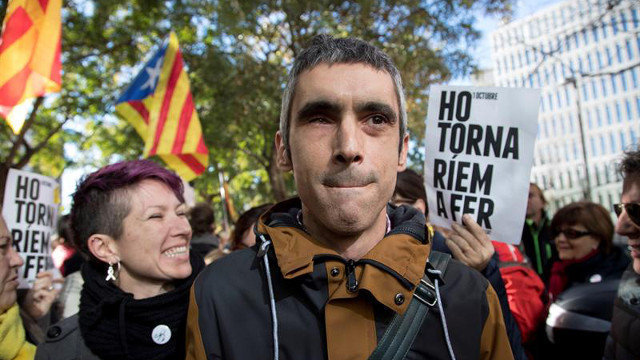 El activista Roger Español, que perdió un ojo en el 1-O. MARTA PÉREZ