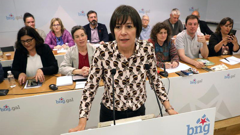 Ana Pontón, na súa comparecencia tras o Consello Nacional do BNG. XOÁN REY EFE
