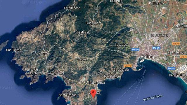 El suceso se produjo en Cala Vinyes, al oeste de Palma de Mallorca. GOOGLE MAPS