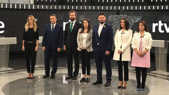 Los siete participantes en el debate. RTVE