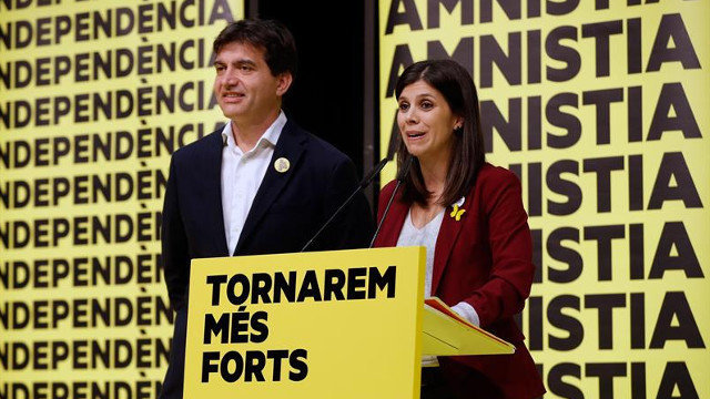 Los portavoces de ERC, Sergi Sabrià y Marta Vilallta. TONI ALBIR