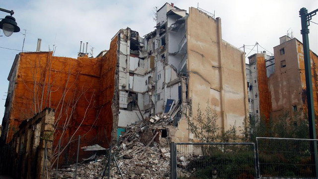 Edificio derrumbado en Alcoi. MORELL
