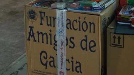 Una caja de la Fundación Amigos de Galicia. FACEBOOK