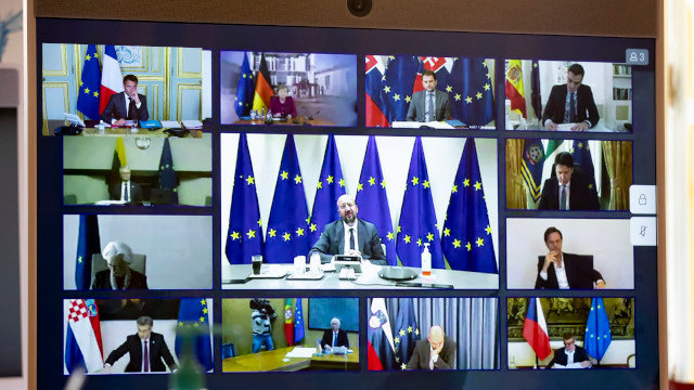 Reunión dos xefes de Estado e de Goberno da Unión Europea por videoconferencia. EFE