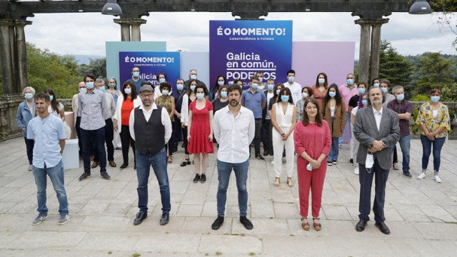 Gómez Reino, na presentación da campaña de Galicia en Común-Anova-Mareas. EP