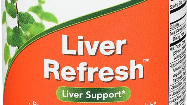 Etiqueta de un frasco de Liver Refresh. EP
