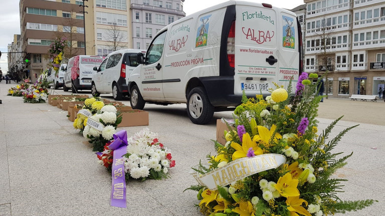 Protesta del sector de las floristerías en Ferrol. EUROPA PRESS