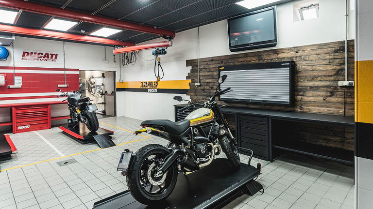 Un taller de motos