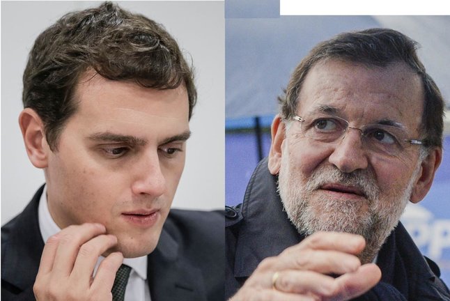 El presidente de Ciudadanos, Albert Rivera, y el presidente del Gobierno en funciones, Mariano Rajoy