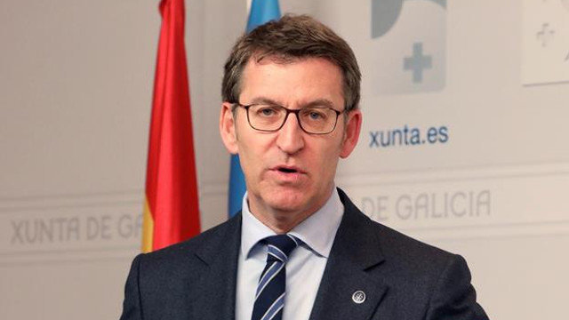 El presidente de a Xunta de Galicia, Alberto Núñez Feijóo, este jueves durante la rueda de prensa posterior a la reunión del Consello celebrada. XOÁN REY (EFE)